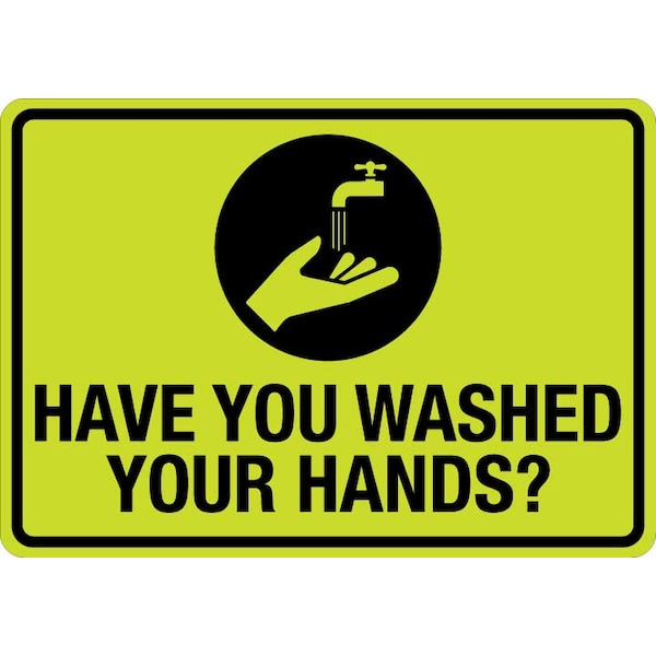 Lyle Wash Hands Before Entering (W Sym), 10 in x 7 in, Hivis Reflective Decal, LCUV-0129ST-RD_10x7 LCUV-0130ST-RD_10x7 - main